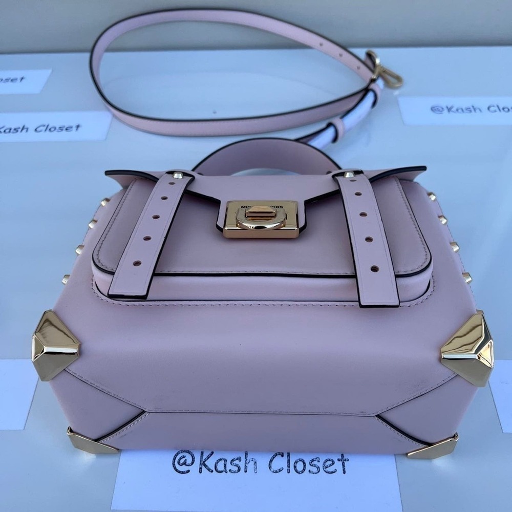 Michael Kors Manhattan Satchel Medium Leather Powder Blush - Picture 7 of 10